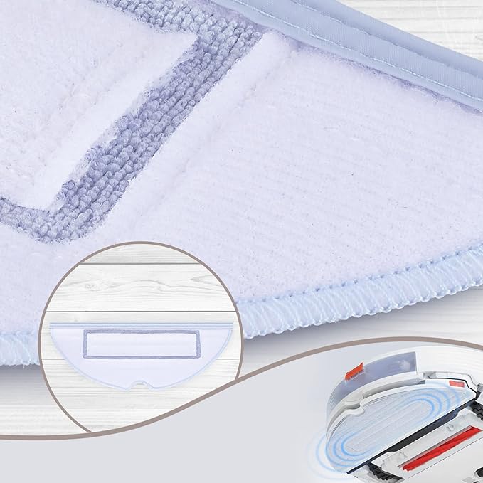 12 Pcs Mop Cloth Pad for Roborock S7 / S7+ / S7 MaxV / S7 MaxV Plus / S7 MaxV Ultra / S7 Pro Ultra / S8 / S8+ Robot Vacuum Microfiber VibraRise Mopping Pad Replacement Accessory (Blue Gray)