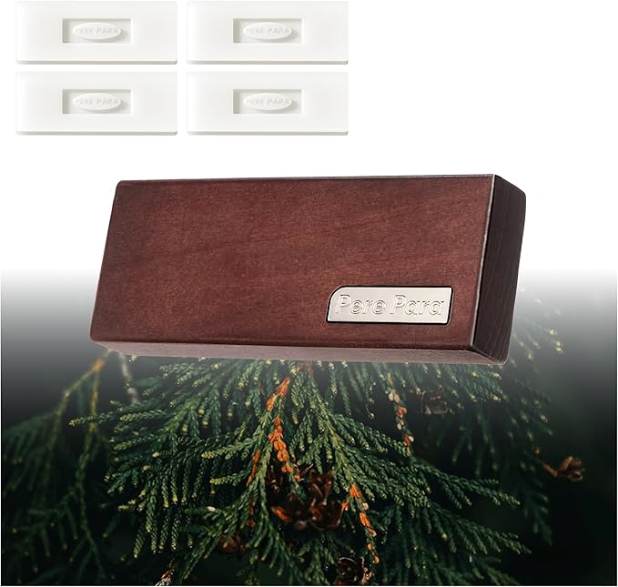 4 Refreshing Scent Bags Wood Car Air Freshener Vent Clip (Darkwood, Misty Grove)- Natural Scent Diffuser for Car, Truck & SUV with Premium Essential Oil Starter Kit Gift for Men & Women