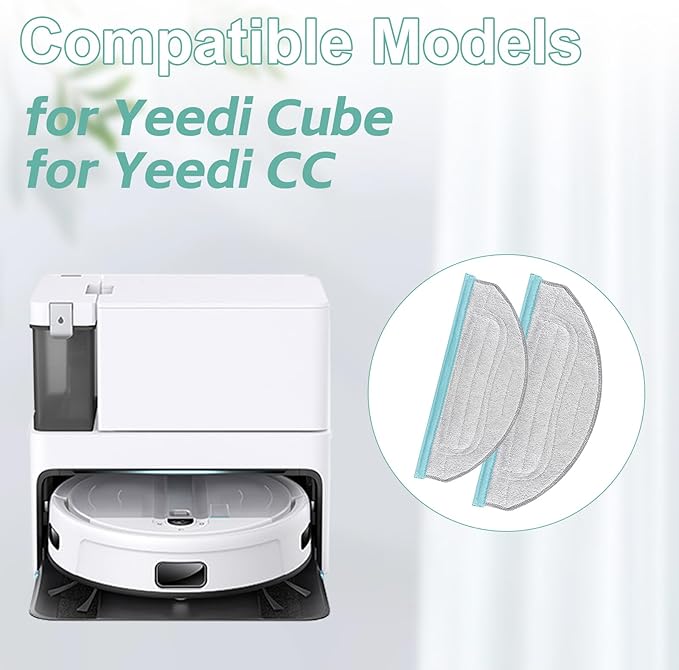 Accessories for Yeedi Cube and for Yeedi CC Robot Vacuum Cleaner,8 Pcs Washable and Reusable Microfiber Mop Pads Replacement Part