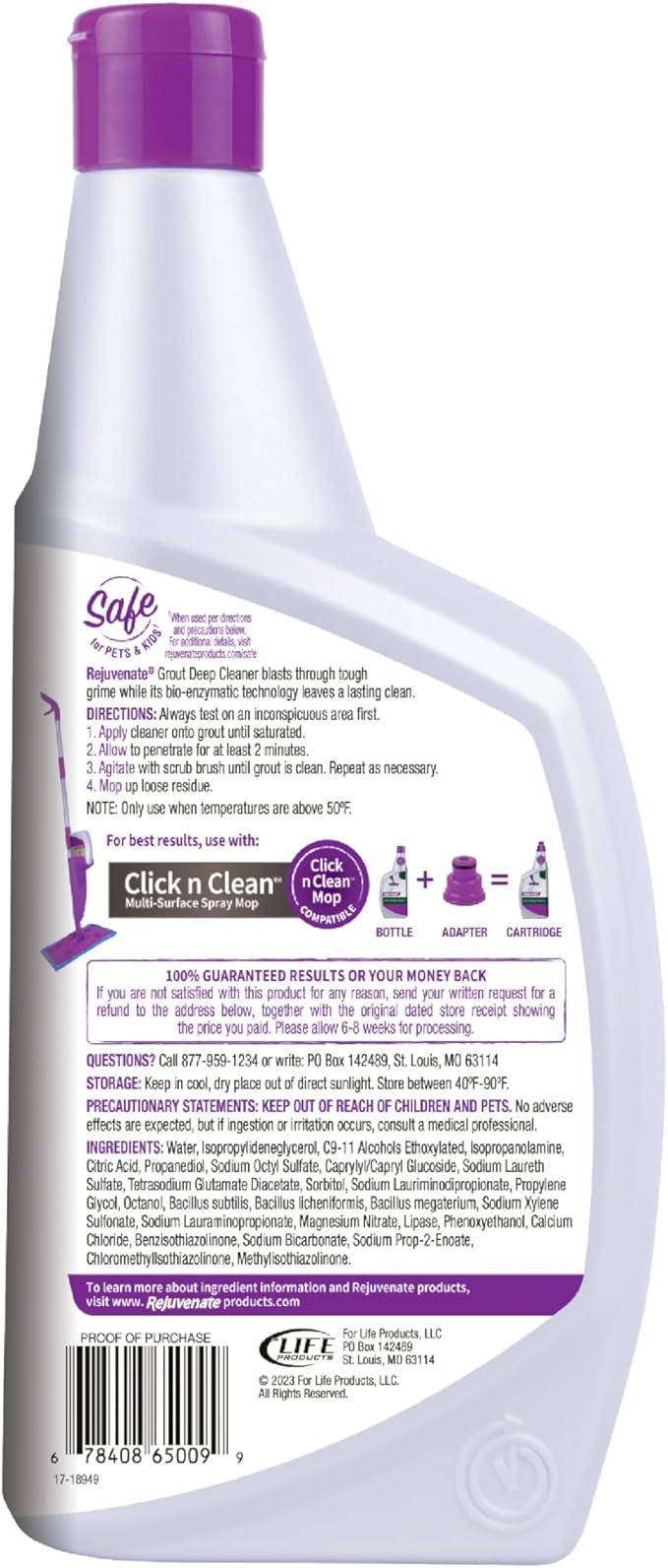Rejuvenate Grout Deep Cleaner Cleaning Formula Instantly Removes Years of Dirt Build-Up to Restore Grout to the Original Color (32 fl oz x 2 Pack)