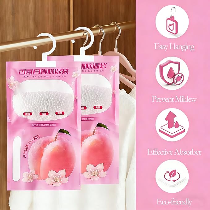12 Pack Humidity Bags for Closet, Moisture Absorbers Bags for Closet,Dehumidifier Bags, Humidity Absorber in Wardrobes, Bedrooms, Bathrooms