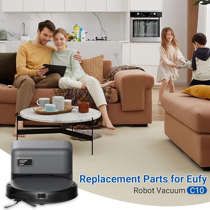 Replacement Kit for Eufy Robot Vacuum C10 – Includes: 2 Main Brushes, 4 Filters, 6 Side Brushes, 6 Dust Bags, 6 Scented Tablets, 1 Cleaning Brush & 1 Screwdriver