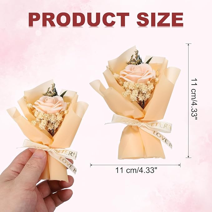 uxcell Beige Small Bouquet Car Air Freshener Vent Clips, Mini Decorative Rose Bouquet with Fragrance Diffuser for Women, Automotive Air Freshener Decoration, Style 4