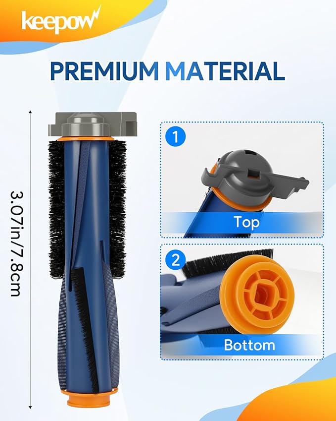 KEEPOW Main Roller Brush Replacement Compatible with Shark AI AV2511AE AV2501S AV2501AE RV2502AE RV2410WD RV2610WA RV2610WD RV2620WD RV2520AOUS AV2510AOUS Robot Vacuum Replacement Parts, 1 Pack