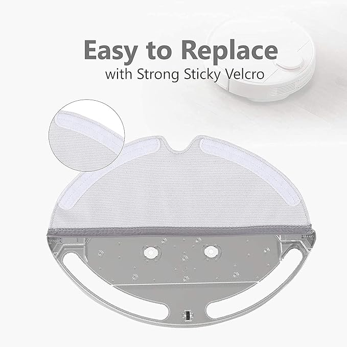 Replacement Spare Microfiber Mop Cloth Pad Compatible with Roborock Q7 Q8 S5 Max, Q5 Pro, E4, E5, S5, S6, S6 Pure MaxV, Q5, Q5 Pro+, Q7 and Q8 Max+ Vacuum Robots 8 Pcs Refill Kit