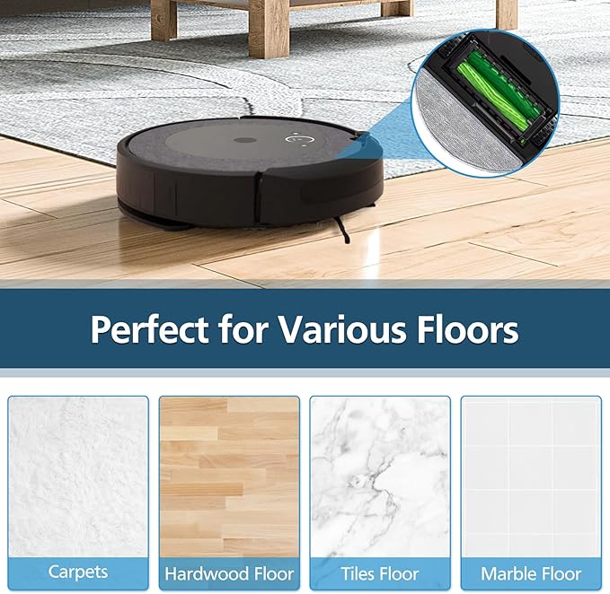 4 Pack Replacement Mop Pad Compatible with iRobot Roomba Combo i5+/ i5/ j5+/ j5 Robot Vacuum and Mop, Washable & Reusable Microfiber Cleaning Pads