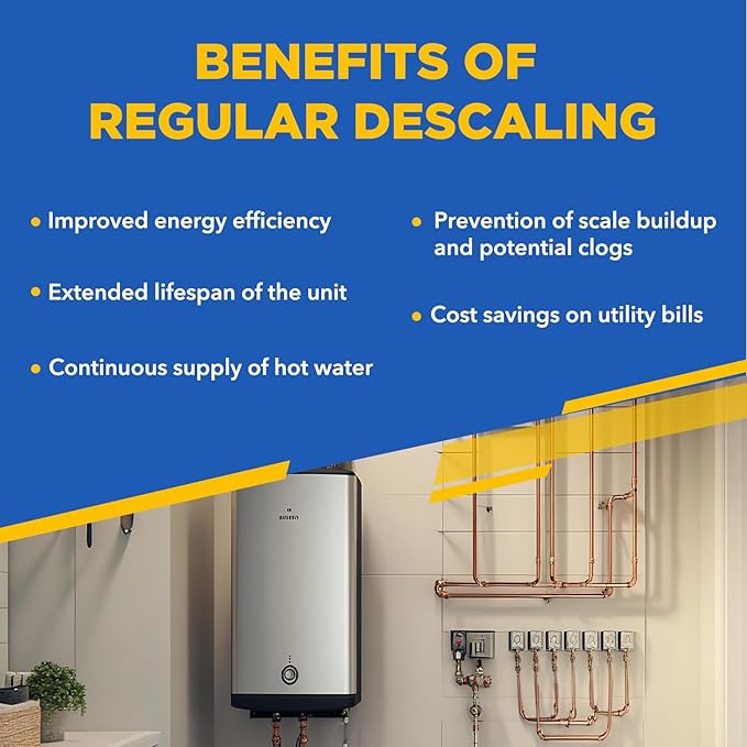 2 Pack Tankless Water Heater Descaler - Quart (64 oz) Premium Tankless Water Heater Systems, Highly Effective Descaler Restores Heating Efficiency, Easy Use