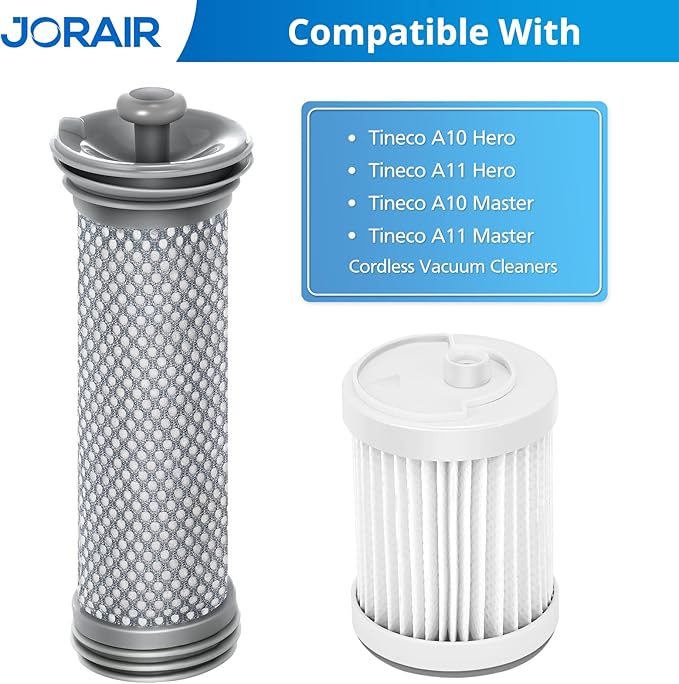 Replacement Filter kit Compatible with Tineco A10/A11 Hero, A10/A11 Master PURE ONE S11, PWRHERO11 Snap Cordless Vacuum Cleaner, 2 Pack Pre Filters & 2 HEPA Filter