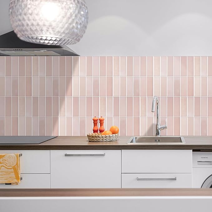 Peel and Stick Tile，New Upgrade Thicker Design Self Adhesive 12" x 12" Large Premium Peel and Stick Backsplash for Kitchen (Cinnamon).