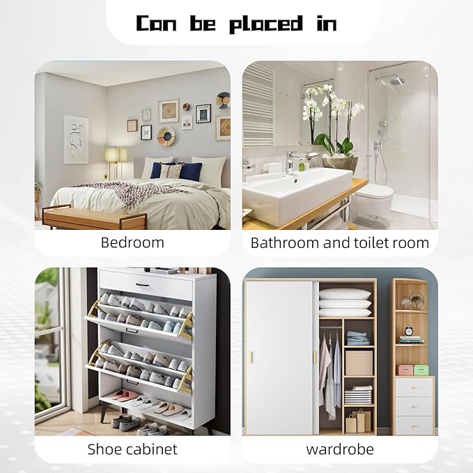Hanging Moisture Absorbers, Portable Dehumidifier Bags, Fragrance Free Humidity Absorber for Closet, Suitable for Bedroom, Bathroom, Kitchen (230g/Pack, 5 Packs)