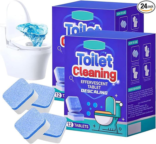 24pcs-Toilet Bowl Cleaners，Automatic Toilet Bowl Cleaners，Effervescent Toilet Cleaners，Interior Cleaning Fizz Pellet, Effervescent Cleaners Tablets