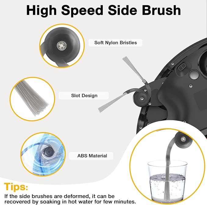 Accessories Kit Compatible with Roborock Saros 10R / Qrevo CurvX G20s Ultra Robot Vacuum Replacement Parts Dual Main Brush Hepa Filter Mop Pads Side Brush Dust Bags Screwdriver Clean Tool