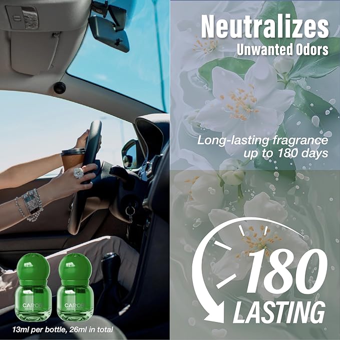 Cute Car Air Freshener 2 Pack, Lightbulb-Shaped Car Fresheners, Automotive Vent Clip, Long Lasting Scent, Essential Oils, Cute Car Accessories for Women, Gardenia Scent