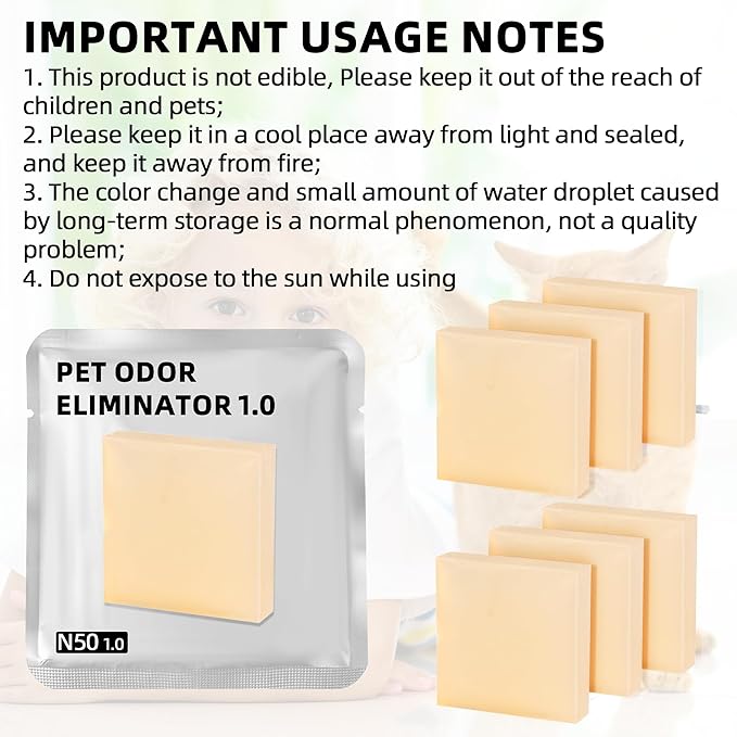 N50-1.0 Odor Eliminator Refills Compatible with PET-KIT PuraMax/PuraMax 2 / Purobot Max Pro Cat Litter Deodorizer for Automatic Self-Cleaning Litter Box, Up to 30 Days Each, 6 Pack