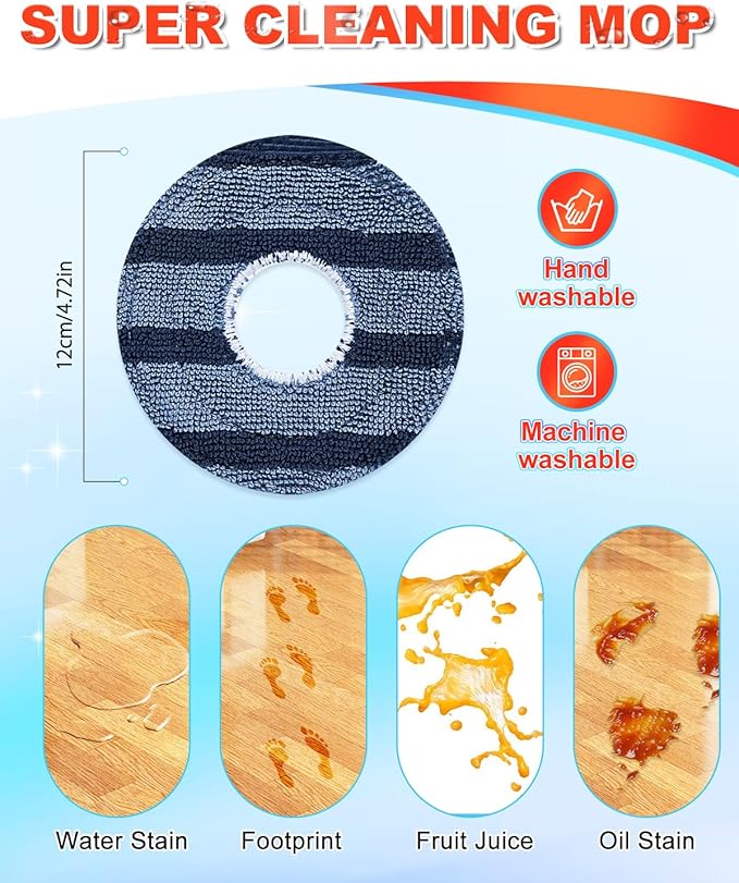 DR DAPPER Replacement Parts Compatible with Eufy Vacuum Omni C20, 24 Pack Accessories Kit (2 Mainbrush, 6 Side Brush, 4 Hepa Filter, 6 Dust Bag, 4 Mop Pads, 1 Cleaning Brush, 1 Screwdriver)