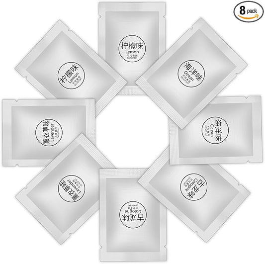 8 Packs Car Air Vent Clip Refills Solid Fragrance Pads, 4 Scents Replacement Tablets Long Lasting Freshener for Cars(Included Lemon, Ocean, Cologne, Lavender)