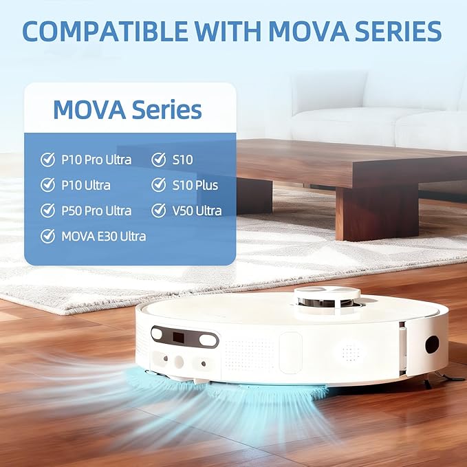 4-Pack L40 Ultra Mop Pads Replacement: for Dreame X30 Ultra/X40 Ultra/L30 Ultra/L20 Ultra/L10s Ultra/L10s Pro Ultra/X40 Master/ Robot Vacuum, MOVA S10/S10 Plus/P50 Pro/P10/P10 Pro Ultra, Washable Pad