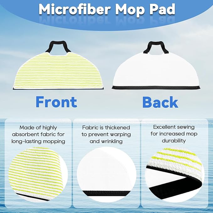 8 Vacmop Pads Replacement Parts for Shark RV2610WA RV2620WA RV2410WD AV2610WA AI Ultra 2- in-1 Matrix Clean Robot Vacuum models Spare Parts Accessories, 8 Mop Pads, 2 HEPA Filter, 4 Side Brushes