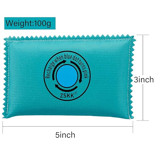 100g Rechargeable Desiccant Pack of 10,Silica Gel Desiccant Packets,Moisture Absorbers for Storage Bins, Suitcase, Gun Safe, 3D Filaments, Electronics,Desiccant Dehumidifier for Closets,Cars