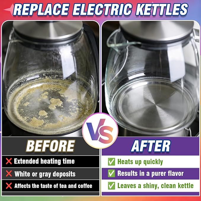 Kettle Descaler Tablet, 20 Packs Water Bottle Cleaning Tablets Removes Hard Water Buildup, Efficient Citric Acid for Kettles Cleaner, Limescale Remover Tablet for Coffee Machines, Garment Steamers