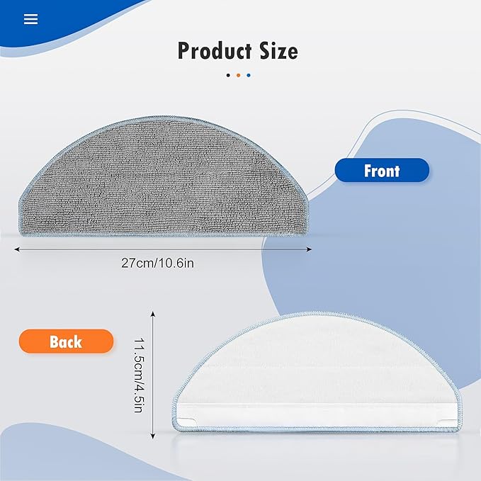 6 Pack Mop Replacement for iRobot Roomba Combo Essential Robot Vacuum & Mop Y0140 / Y0110 / Q011 / Q012 / Q052/ Roomba 104 / Roomba 105 Combo, Microfiber Washable Mopping Pads