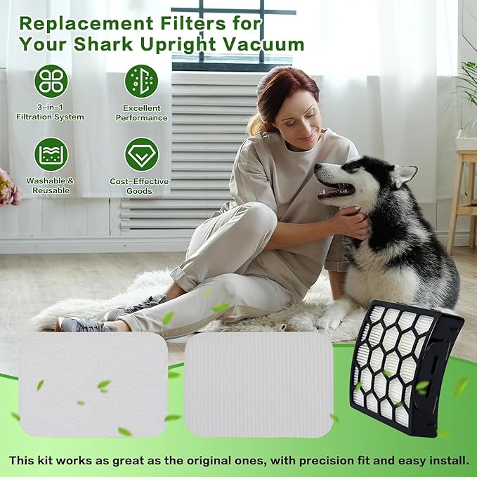 VIEWALL Filters Replacement for Shark Pet Pro ZU102 ZU60 ZU62 Swivel Pro ZU51 NV151 NV150 CU50WM Pet Plus NV251 NV255 Navigator Upright Vacuum, Part 1238FT60 1239FT60