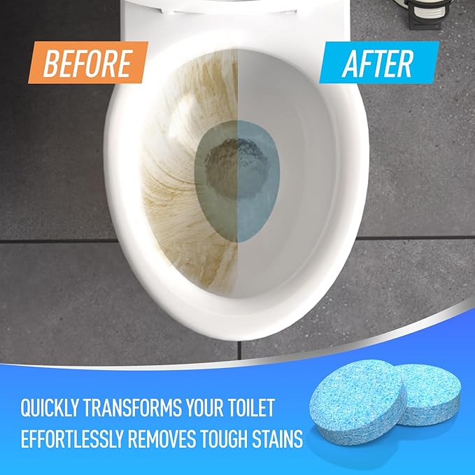 Toilet Bowl Cleaner Tablets 40 Pack, Long-Lasting Drop-in Tank Tablets with Sustained-Release Technology, Fight Tough Stains & Odors, Household & Commercial Use, Compatible with Most Toilets-Professon