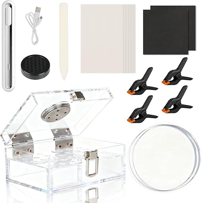 DEDC Card Cleaning Kit Flattening Restoration Repair Care Sport Card with Heat Pen, Acrylic Humidor and Accessories – Complete Solution for TCG Collectors and Enthusiasts Alpha