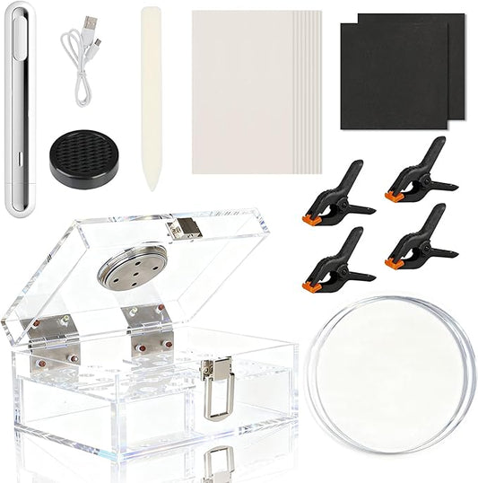 DEDC Card Cleaning Kit Flattening Restoration Repair Care Sport Card with Heat Pen, Acrylic Humidor and Accessories – Complete Solution for TCG Collectors and Enthusiasts Alpha