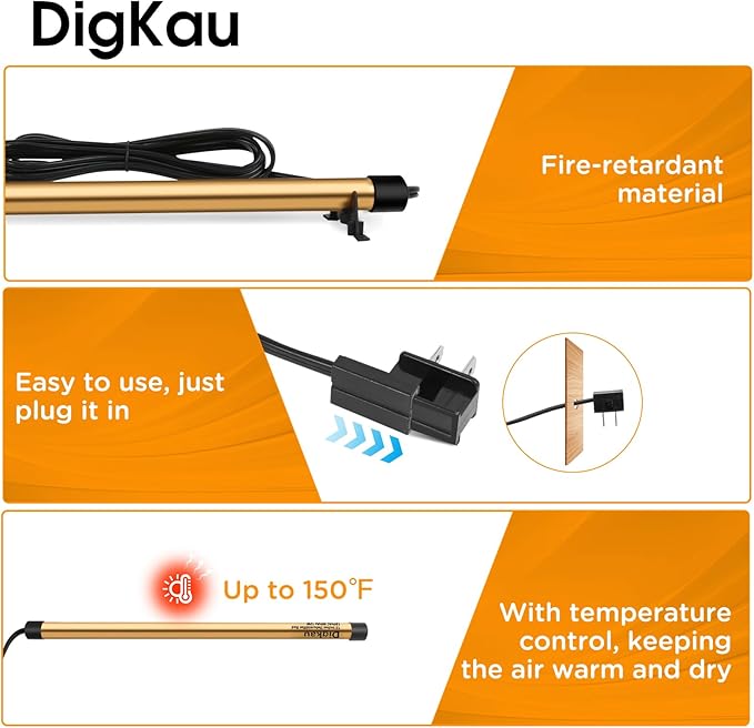 Gun Safe Dehumidifier Rod - High Power, Easy Installation Plug-in Dehumidifier, Superior Moisture, Keep Dry for Gun Safes,Cabinets, Closets (18 Inch)