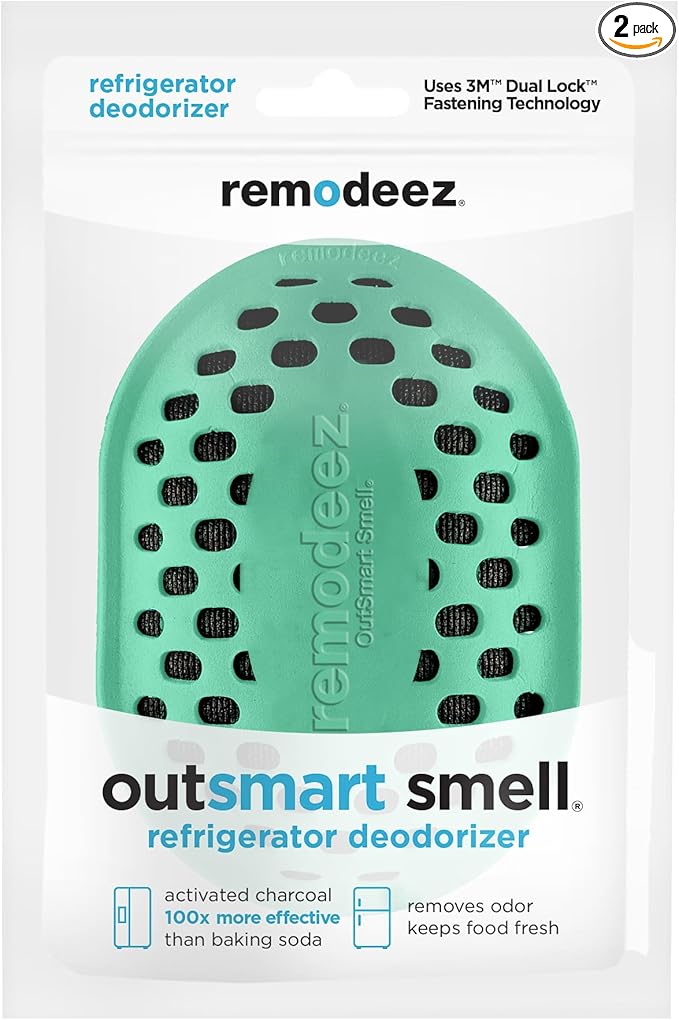 remodeez Refrigerator Deodorizer and Odor Eliminator, Activated Charcoal Bags, Charcoal Air Purifiers, Odor & Moisture Absorber (2pack)