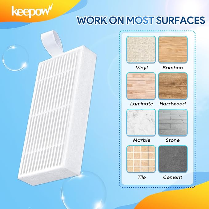 KEEPOW 10 Pack HEPA Filters Replacement Compatible with ILIFE V3s V3s pro V5 V5s V5s Pro V5s Pro 2 V5s Plus Robot Vacuum Cleaner