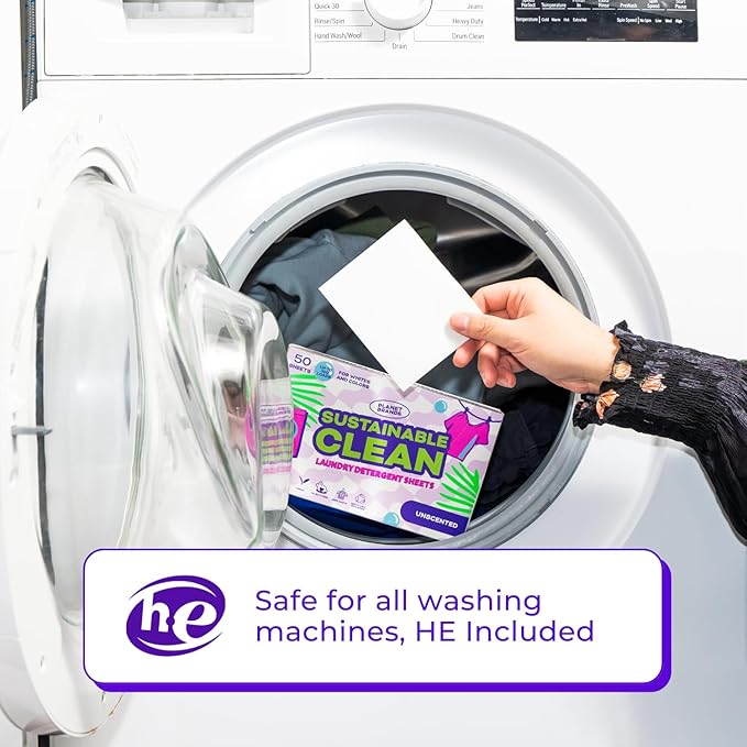 Laundry Detergent Sheets - Made in Sweden, Up to 100 loads 50 Sheets, Sustainable Clean Liquidless Technology, Dissolves Instantly, No Harsh Chemicals, Eco-Friendly. (Ocean Breeze)