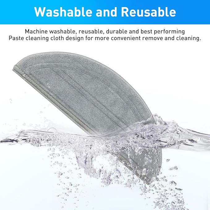 8 Pack Mop Pads Replacement Compatible with Roborock Q10 S5/Q10 S5+/Q10 X5/Q10 X5+ Robot Vacuum Cleaner