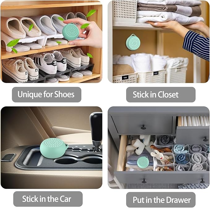 8 Packk Compact Fragrance-Free Odor Eliminator - Closet Freshener, Shoe Cabinet Deodorizer, Shoe Deodorizer, Refrigerator Deodorization & Pet Deodorizer for Home, Long-Lasting Freshness