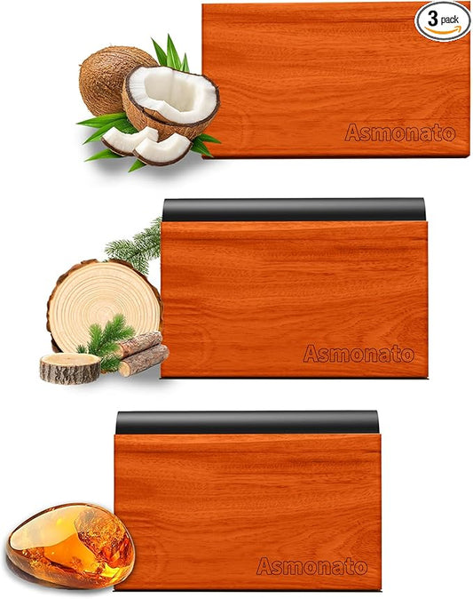 Car Air Freshener-The Original Wood Air Freshener for Visor Clip - Long Lasting Car Odor Eliminator and Scent Diffuser for Cabin, Truck & SUV-2 Metal Clips-Variety 3 Pack(Teak-Amber-Cabana)