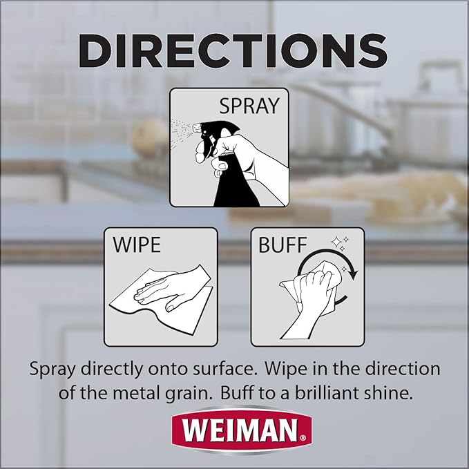 Weiman Stainless Steel Cleaner & Polish, 12 Fl Oz (Pack of 6)