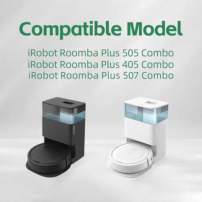 Replacement Parts for iRobot Roomba Plus 405/505 / 507 Combo Robot Vacuum, 1 Main Brush, 4 Side Brushes, 2 Hepa Filters, 4 Mop Pads, 2 Dust Bags (14 Pack)