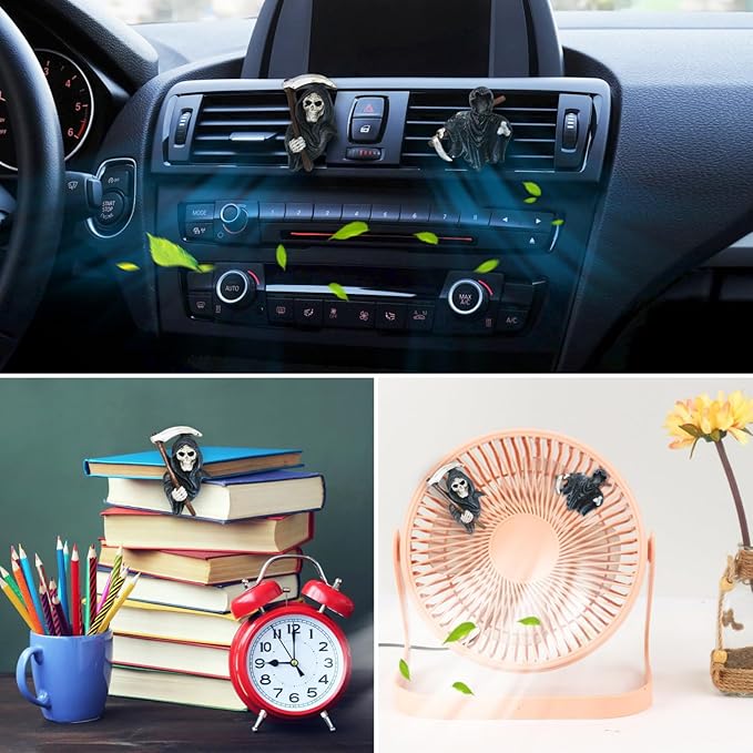 Halloween Decor for Car Horror Air Fresheners Vent Clips Car Diffuser Outlet Fan Vent Perfume Clips Funny Dashboard Decorations for Automotive Truck Scents Gadgets Cool Easter Gifts for Women Men