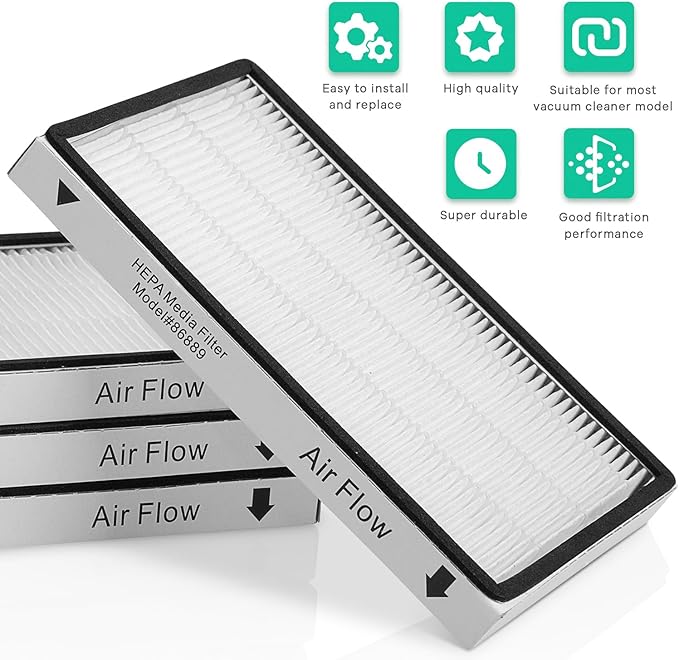 53295 EF-1 HEPA Media Filter for Kenmore 86889, 20-86889, 40324, 53295 Exhaust Air Filter for Upright and Canister Vacuums Cleaner, For Panasonic Part MC-V199H