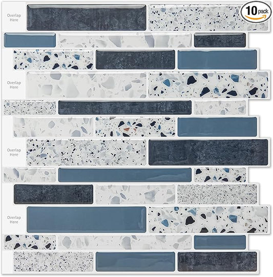 LONGKING Peel and Stick Backsplash Tile for Kitchen, Stick on Tile on Wall, Bathroom
