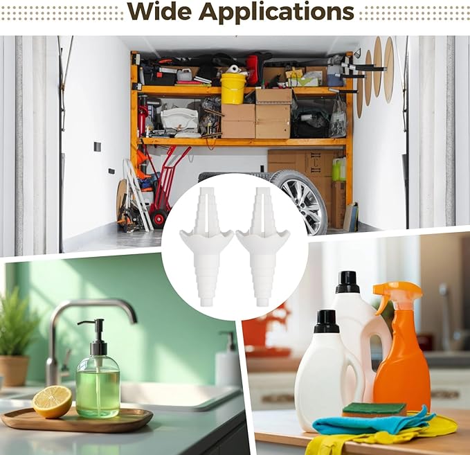 2 Pcs Universal Bottle Emptying Kit, 0.59-1.38 in Compatible, Multi-Tier Transfer Connector, Waste Eliminator for Kitchen Bathroom Laundry