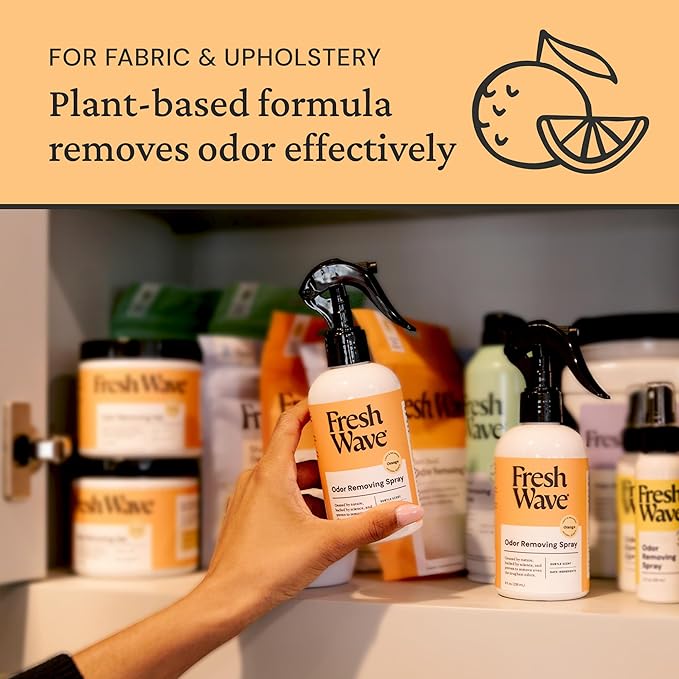 Fresh Wave Orange Scent Odor Removing Spray, 8 fl. oz. | Odor Absorber for Home, Furniture, Fabrics & Trash | Safer Odor Relief