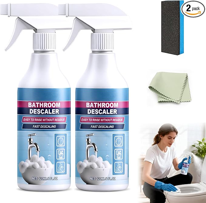 Bathroom Descaler Foam Cleaner, 2025 New Bathroom Descaler, Bathtub Cleaner,Stubborn Stains Cleaner,All Purpose Bathroom Cleaner Foam Spray for Home Kitchen(2pcs)