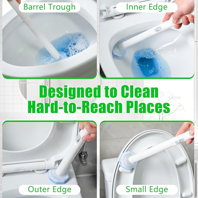 40 Count Toilet Wand Refills for Clorox, 4X Cleaning Power Toilet Bowl Cleaner Refill Pads for Clorox Wand System, Disposable Toilet Brush for Bathroom Cleaning