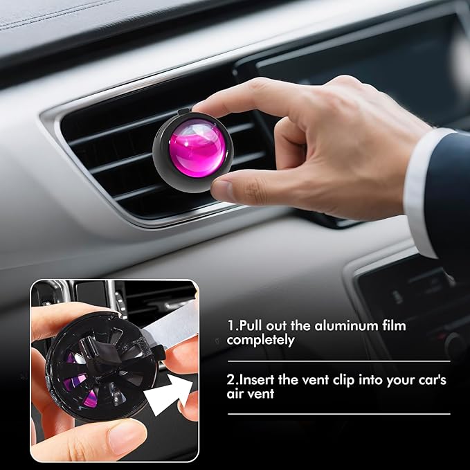 Car Air Freshener Vent Clips, Peach Scent, 6 Pack, Long Lasting Scent Up to 180 Days