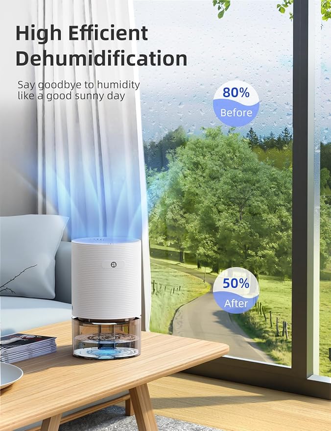 Dehumidifiers for Home, 25oz Dehumidifier for Bedroom with Auto-off, Ultra Quiet Energy Saving for Bathroom Closet Wardrobe Office RV (285sq.ft)