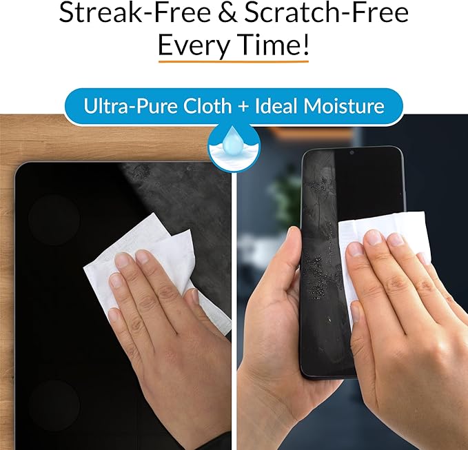 Screen Cleaner Wipes by iCloth – Individually Wrapped – Travel Size – Streak-Free (24 Large Wipes)
