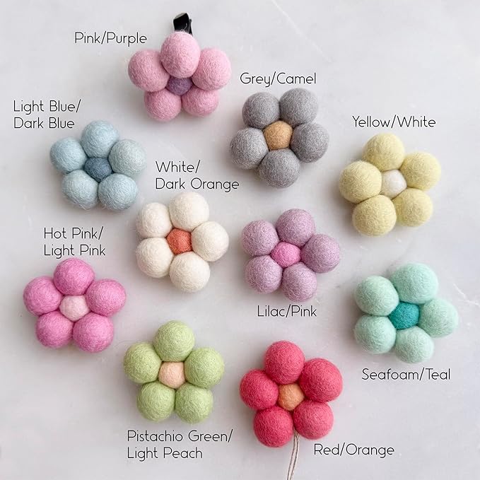 Daisy Flower Car Vent Clip, Essential Oil Wool Diffuser, Car Air Freshener, or Hanging, Natural Auto Freshener, Aromatherapy, Closet Sachet