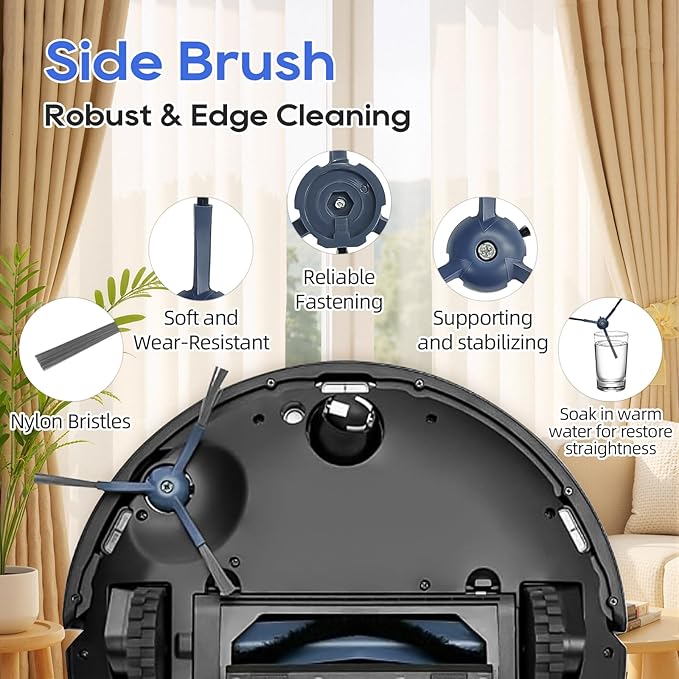 Omni C20 Replacement Parts for Eufy Omni C20 Robot Vacuum, Includes 1 Main Brush, 2 Side Brushes, 2 Filters, 2 Mop Pads, 2 Dust Bags (9 Pack)
